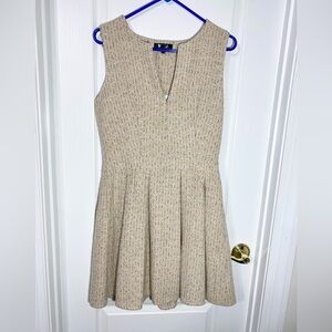 NEW MODCLOTH Cutie London Sleeveless Tweed Dress Cream UK 12 (US 8)